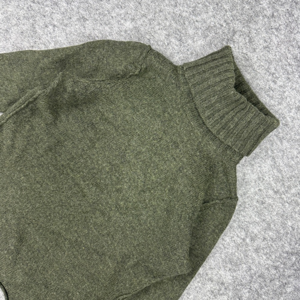 Banana Republic Olive Green Extra Fine Italian Merino Wool Turtleneck Sweater S